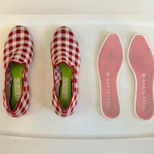 Rothy’s x Marta Ferri Loafer in Scarlet Check